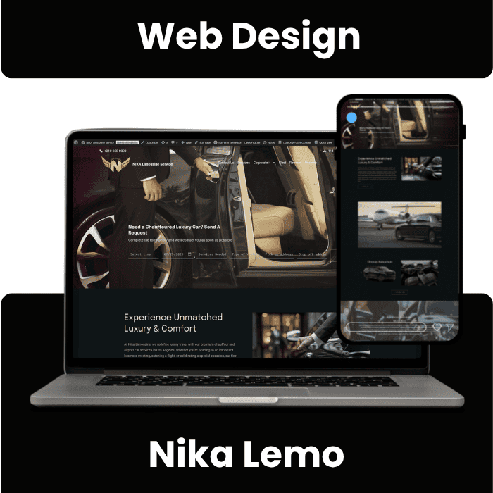 NIKA Limousine responsive website portfolio mockup