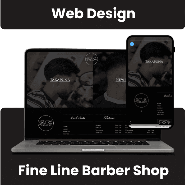 Fine Line Barber Shop responsive website portfolio mockup