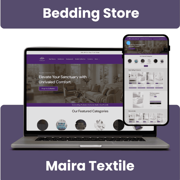 Maira Textile responsive website portfolio mockup