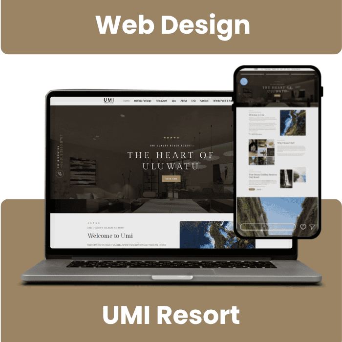 UMI Resort responsive website portfolio mockup