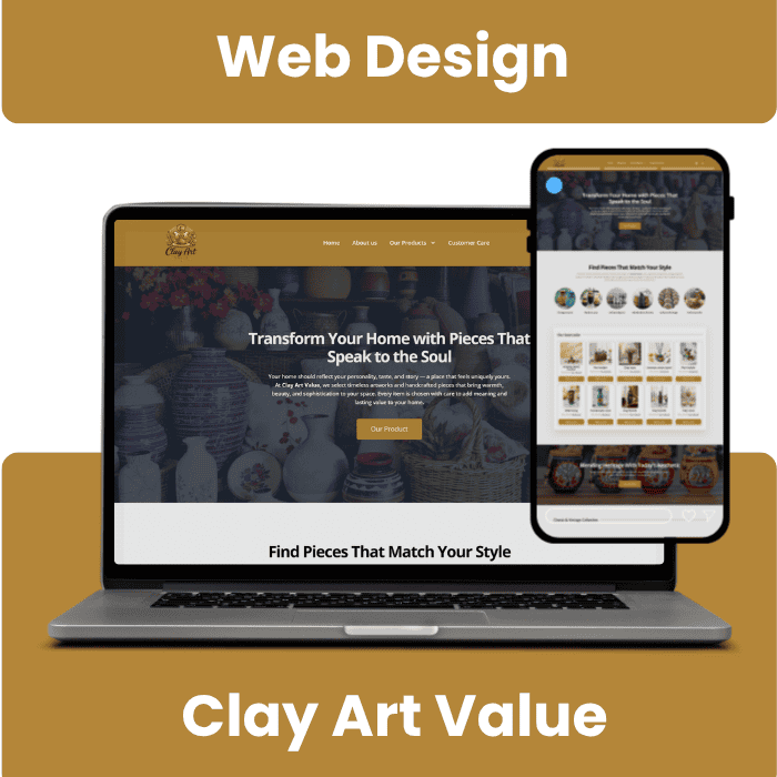 Clay Art Value responsive website portfolio mockup