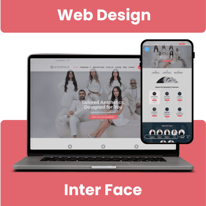 Inter Face responsive website portfolio mockup
