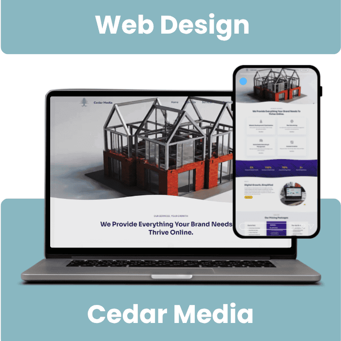 Cedar Media responsive website portfolio mockup