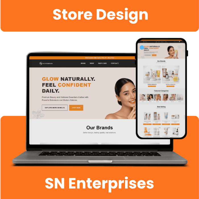 SN Enterprises responsive website portfolio mockup