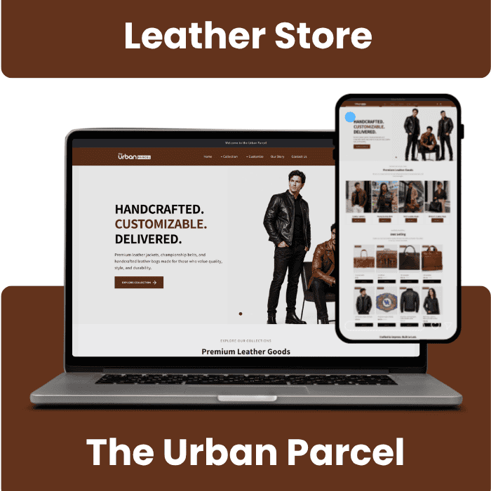 The Urban Parcel responsive website portfolio mockup