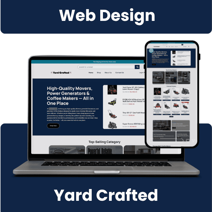 Yard Crafted responsive website portfolio mockup