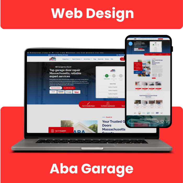 ABA Garage Door Repair responsive website portfolio mockup