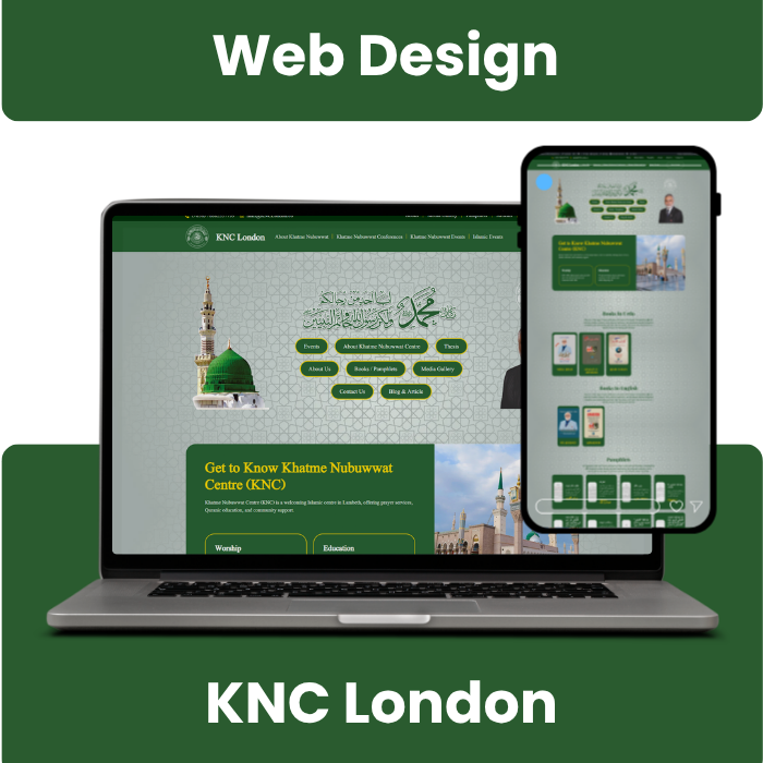 KNC London responsive website portfolio mockup